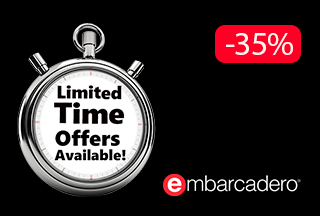 Знижка 35% на популярні продукти Embarcadero!