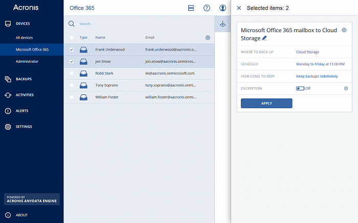 Acronis Cyber Backup Microsoft 365 картинка №25626