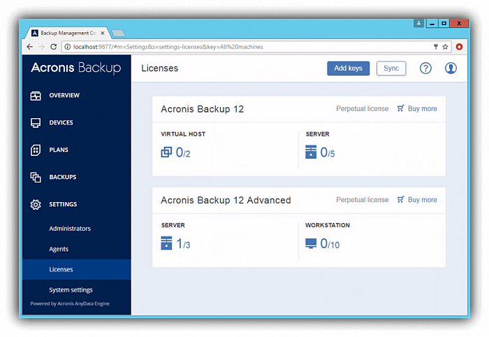 Acronis Cyber Backup Standard Server картинка №25522