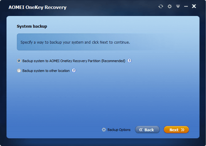 AOMEI OneKey Recovery Customization картинка №25565