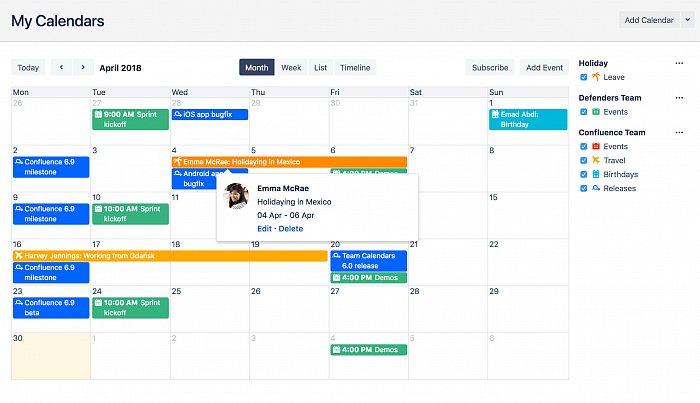 Atlassian Team Calendars for Confluence картинка №23799 - www.fortsoft.com.ua Atlassian Team Calendars for Confluence картинка №23799